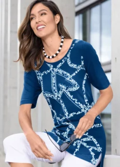 Longshirt mit Strasszier