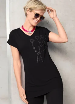 Longshirt mit Strasszier