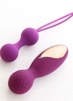 Massagegerät, 2er Set - Mini Massagestab + Doppel-Liebeskugel