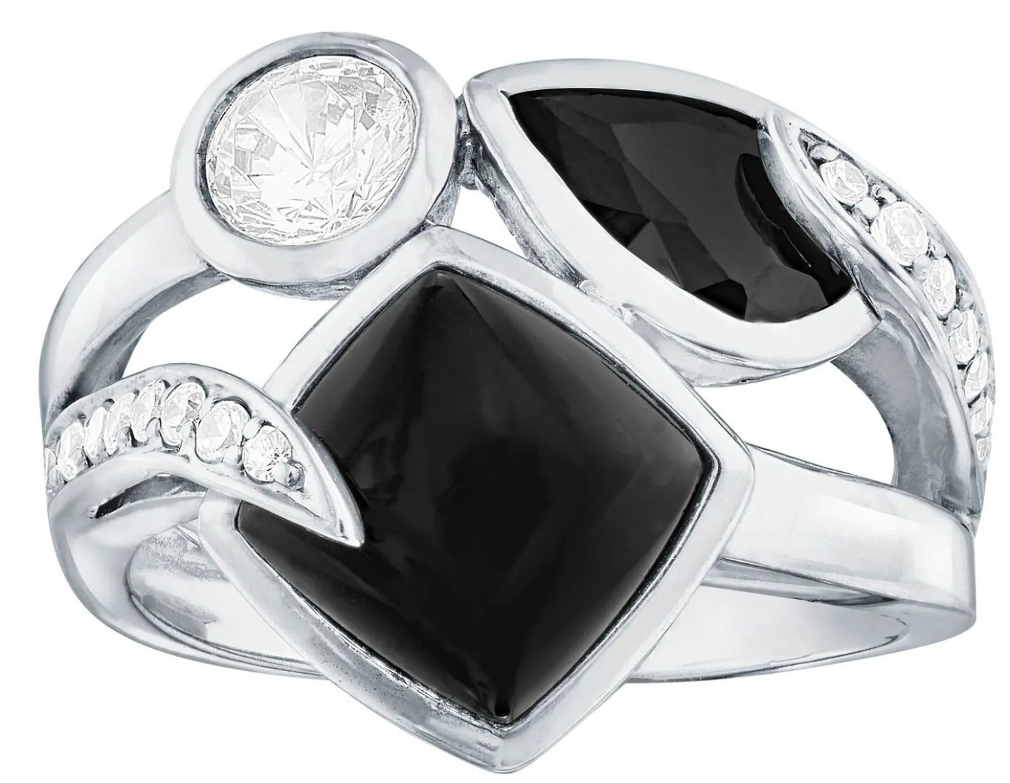 Massiver Damenring mit Onyx