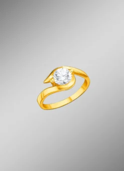 Massiver Damenring mit Zirkonia