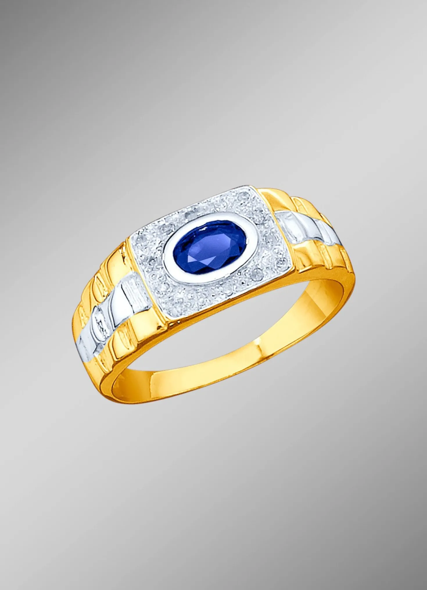 Massiver Partnerring in Bicolor aus Gold