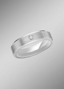 Mattierter Trauring in Silber 925/- fein