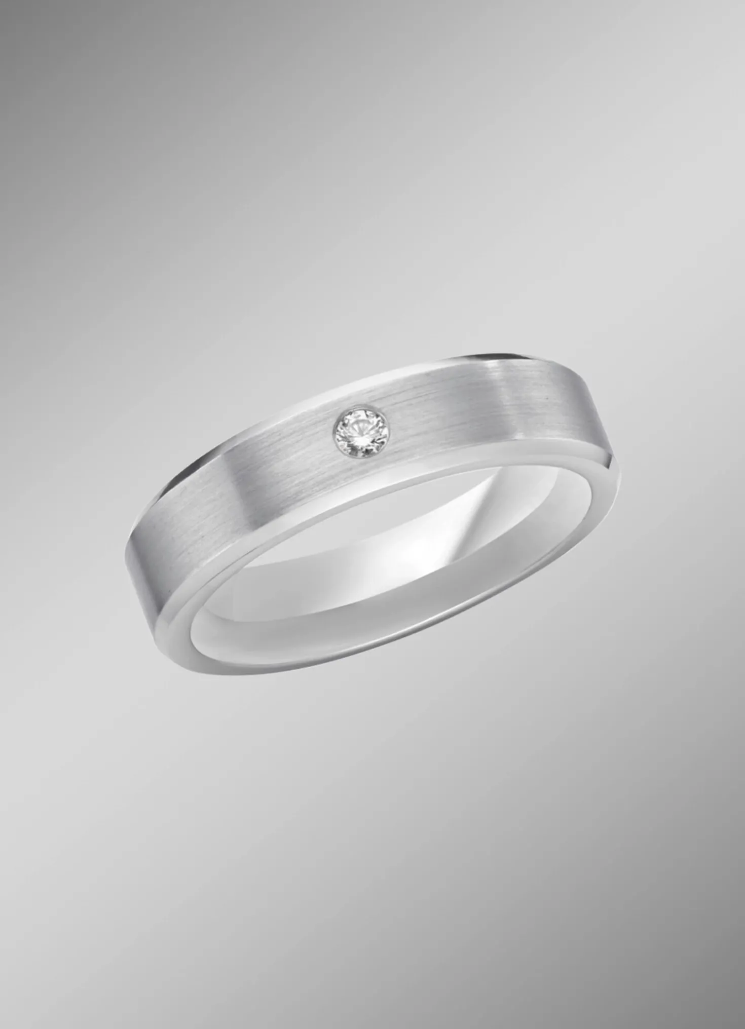 Mattierter Trauring in Silber 925/- fein
