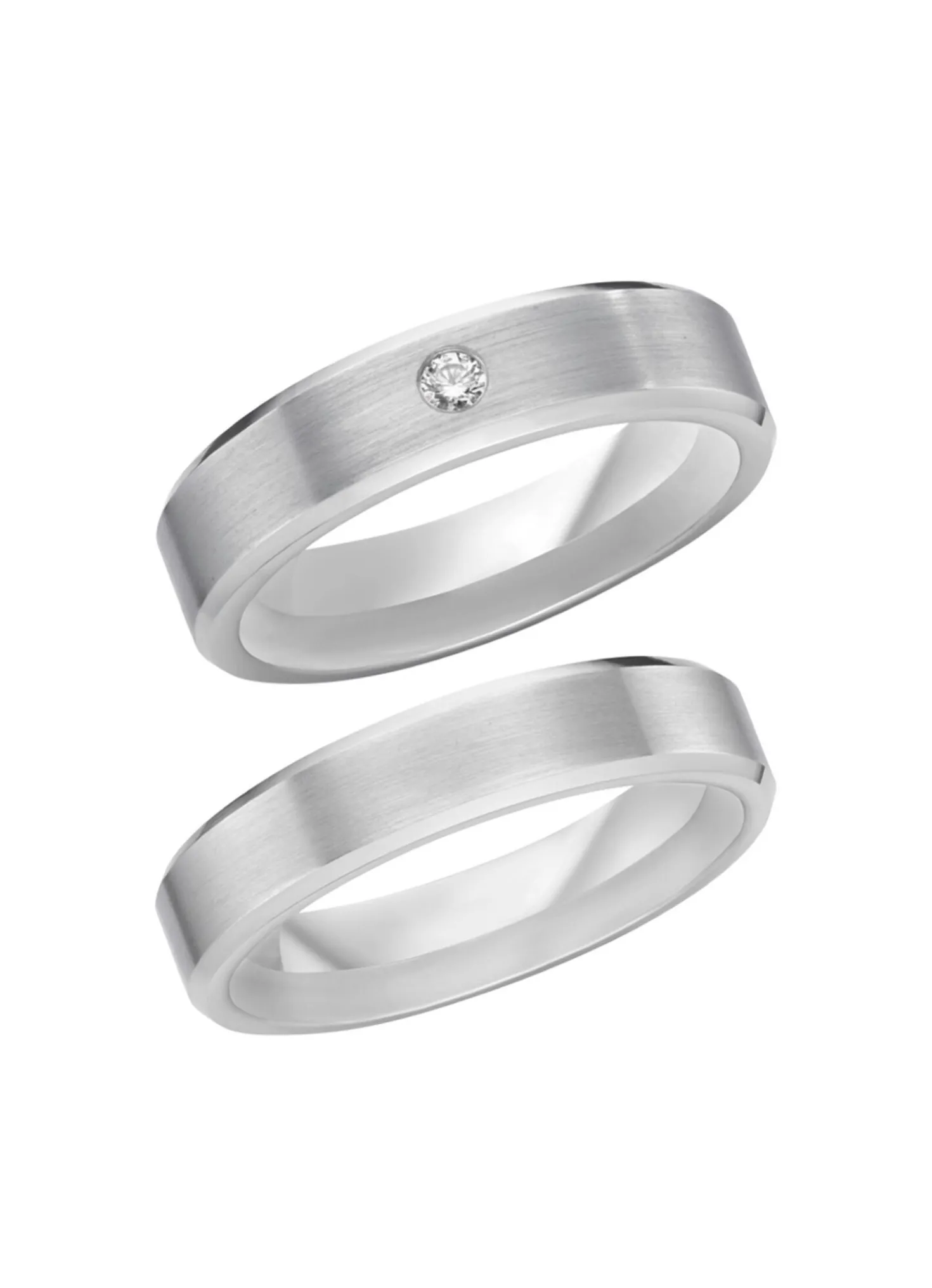 Mattierter Trauring in Silber 925/- fein