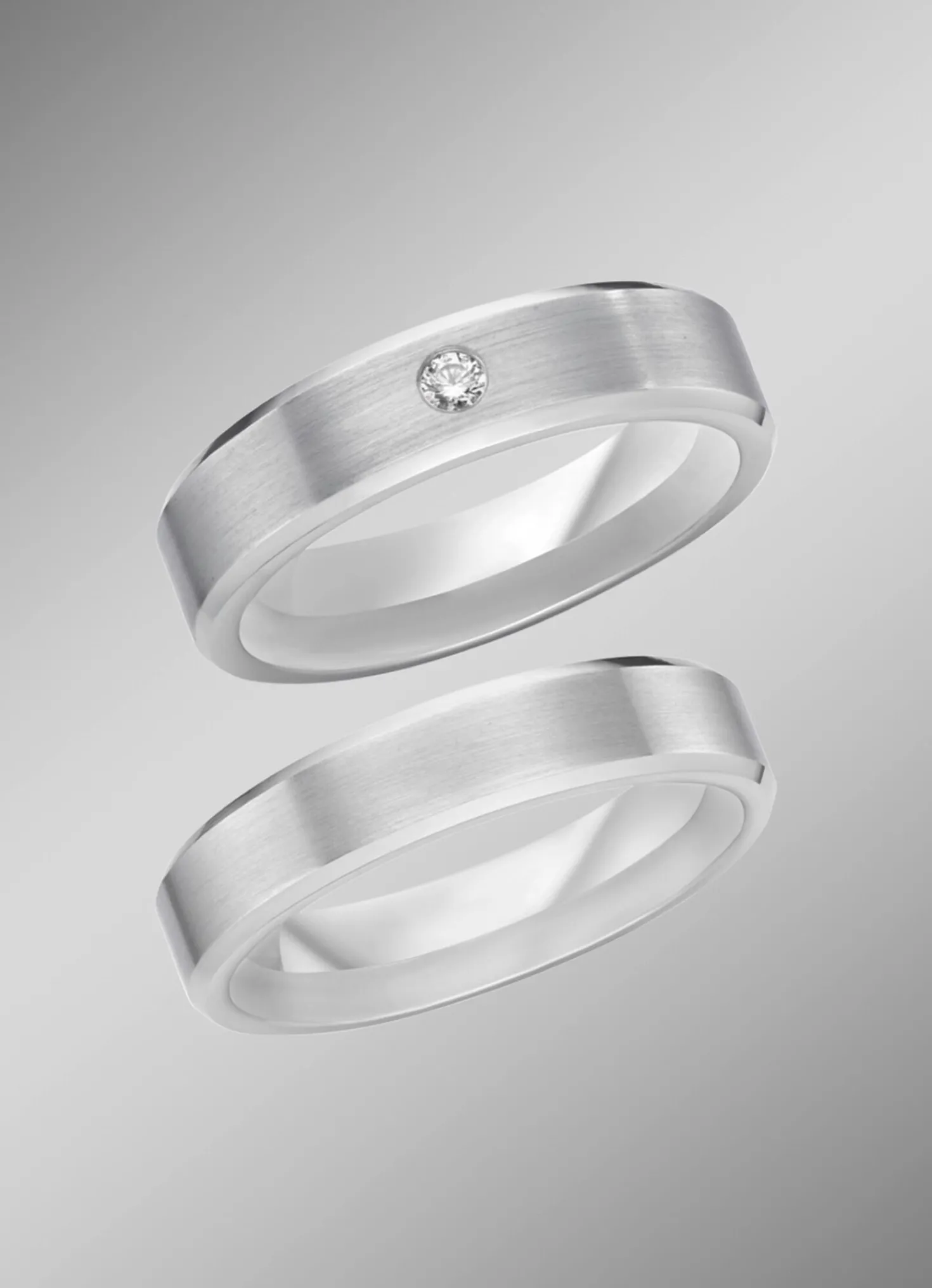 Mattierter Trauring in Silber 925/- fein