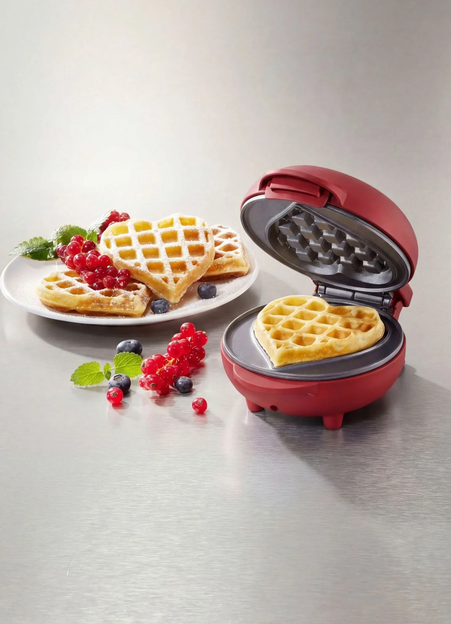 Mini-Herz-Waffeleisen mit Antihaftbeschichtung