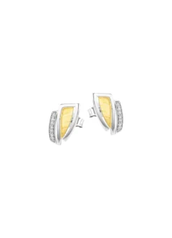 Moderne Ohrstecker in Bicolor mit Zirkonia