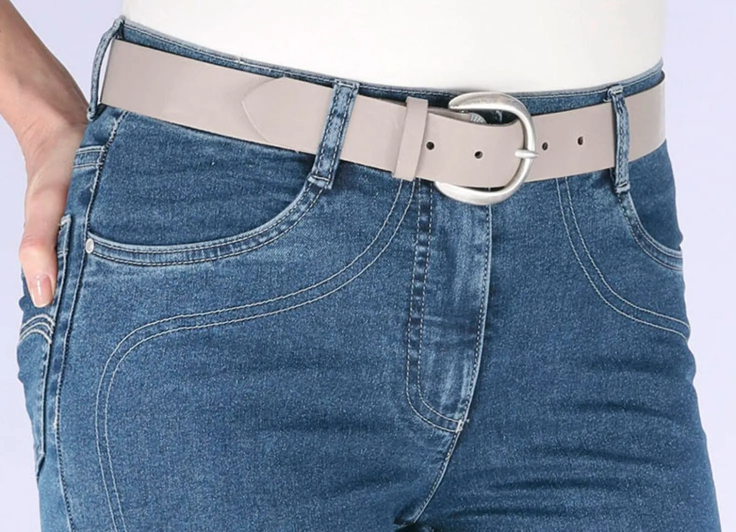 Modischer Damen-Gürtel aus Leder, 3,5 cm breit