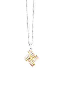 Modischer Knoten-Anhänger in Tricolor mit Ankerkette
