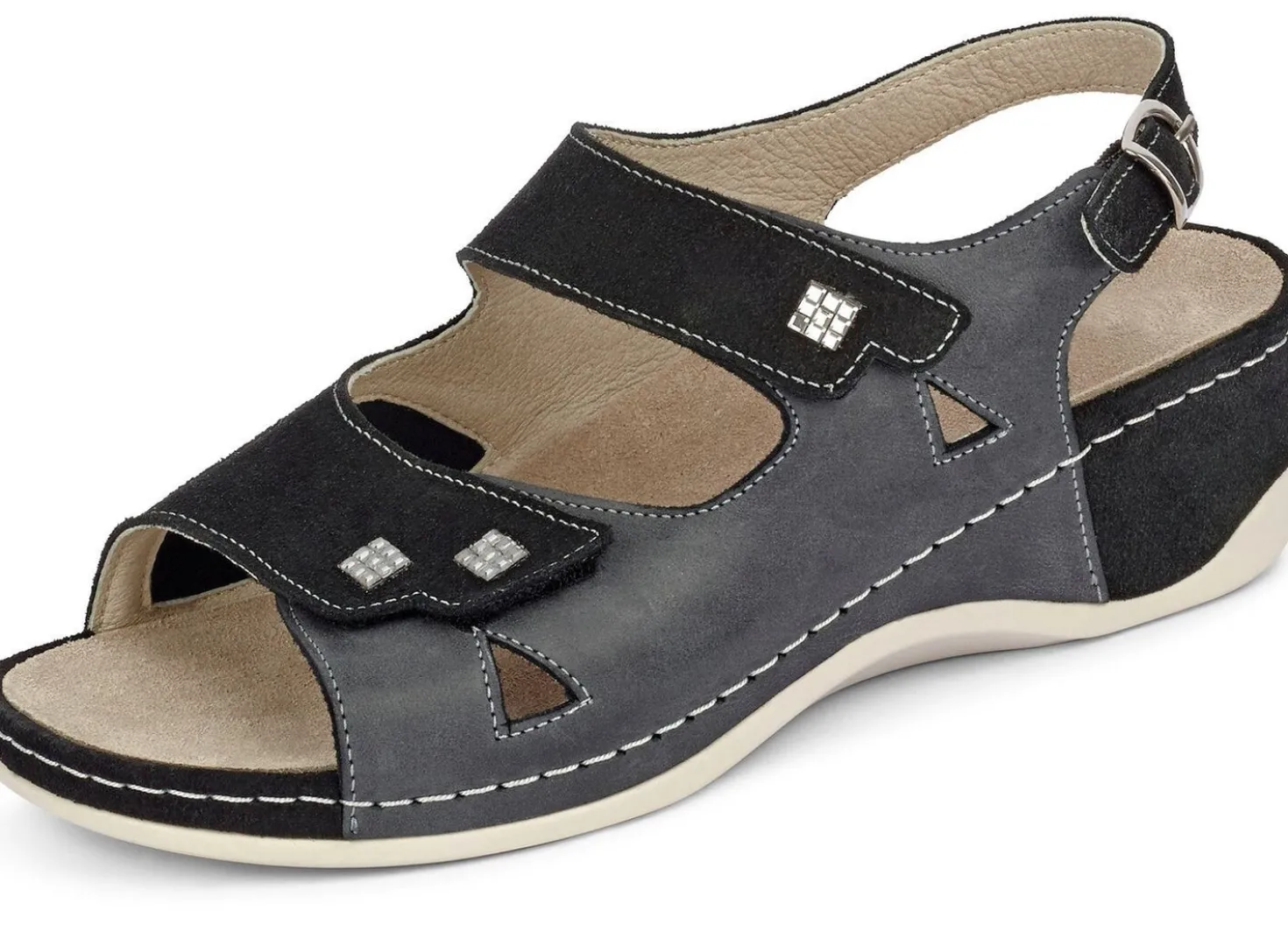 Mubb, bequeme Damen-Sandalen, Weite H, mit herausnehmbarem Fußbett