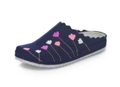 Mubb, klassische Damen-Hausschuhe, Weite H, mit Blumen-Stickerei