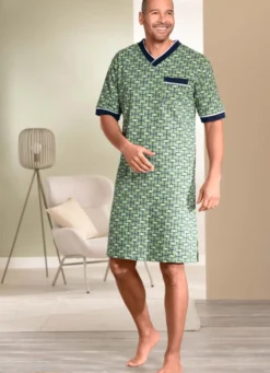 Nachthemd mit V-Ausschnitt und Seitenschlitz