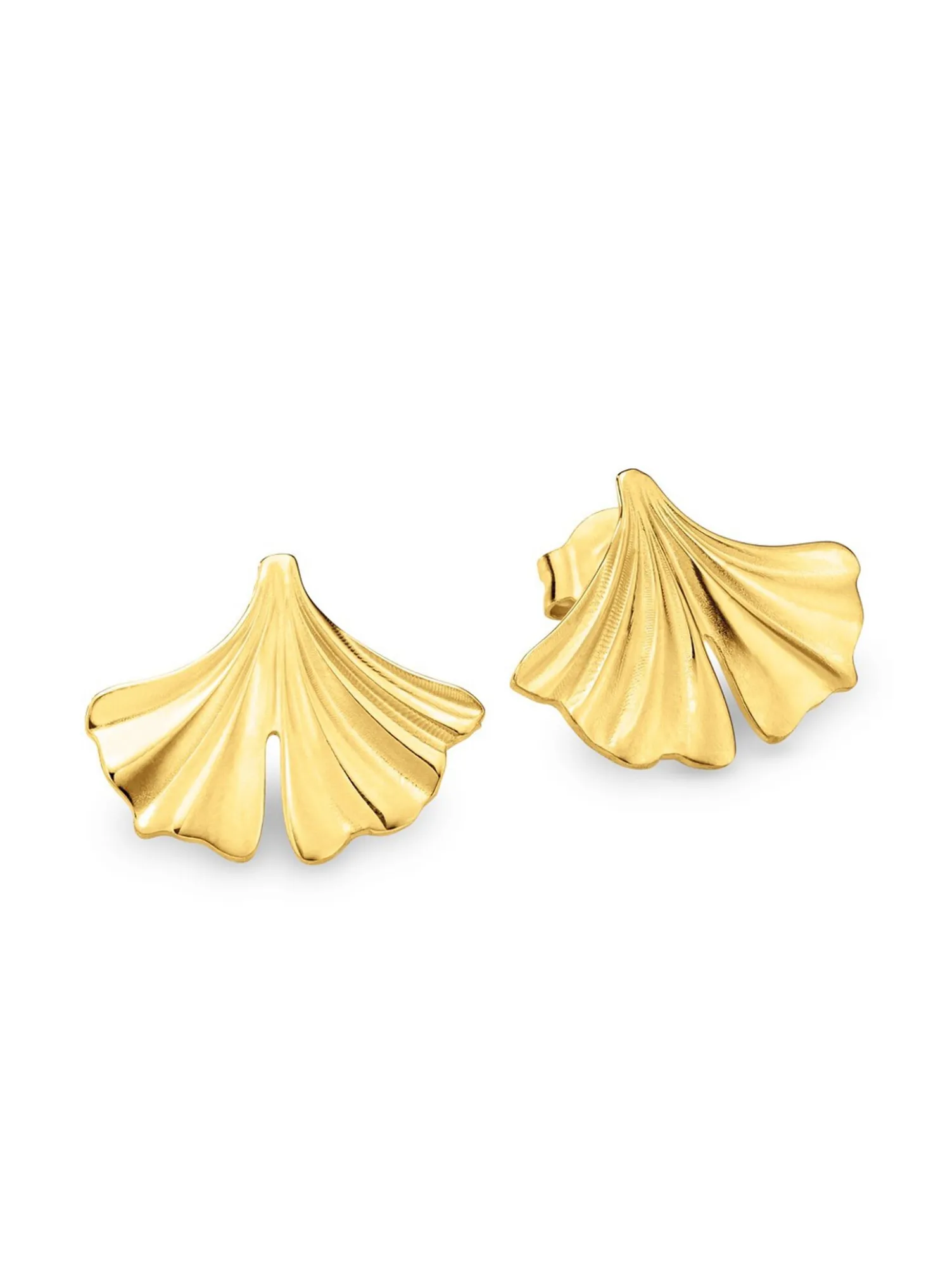 Natürliche Eleganz: Ohrstecker Ginkgoblatt