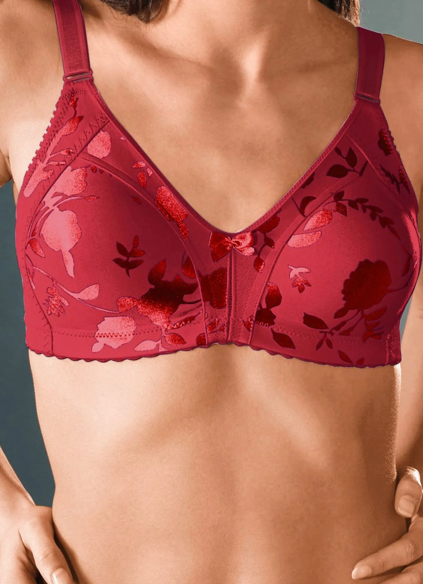Naturana Minimizer-BH mit dezent glänzendem Floraldruck