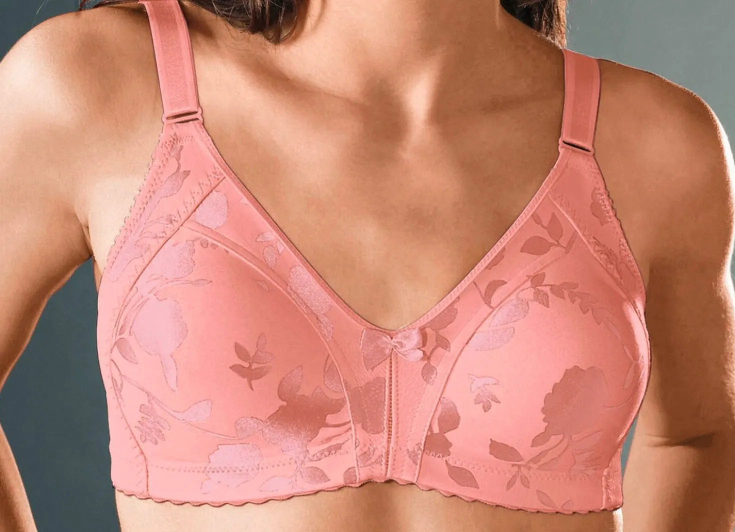 Naturana Minimizer-BH mit dezent glänzendem Floraldruck