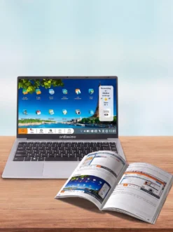 Notebook inklusive Benutzerhandbuch mit Bildern
