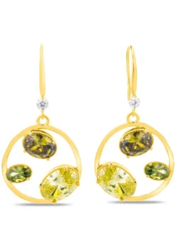 Ohrhaken mit echt Peridot und synth. Zirkonia