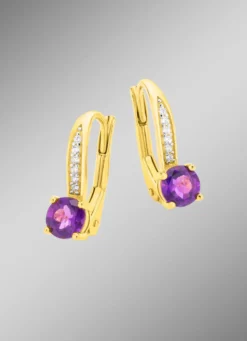 Ohrringe mit Amethyst und Zirkonia