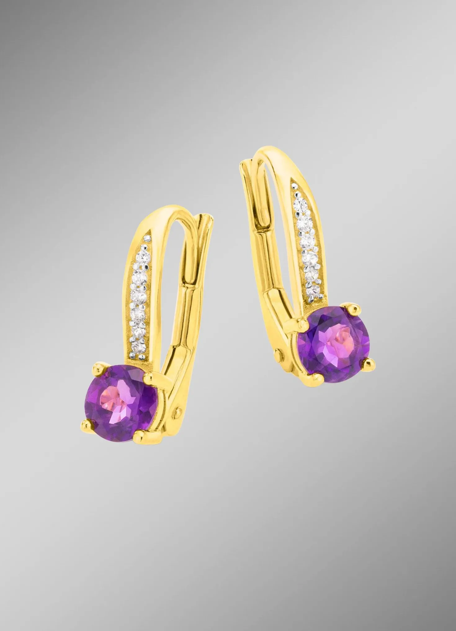 Ohrringe mit Amethyst und Zirkonia