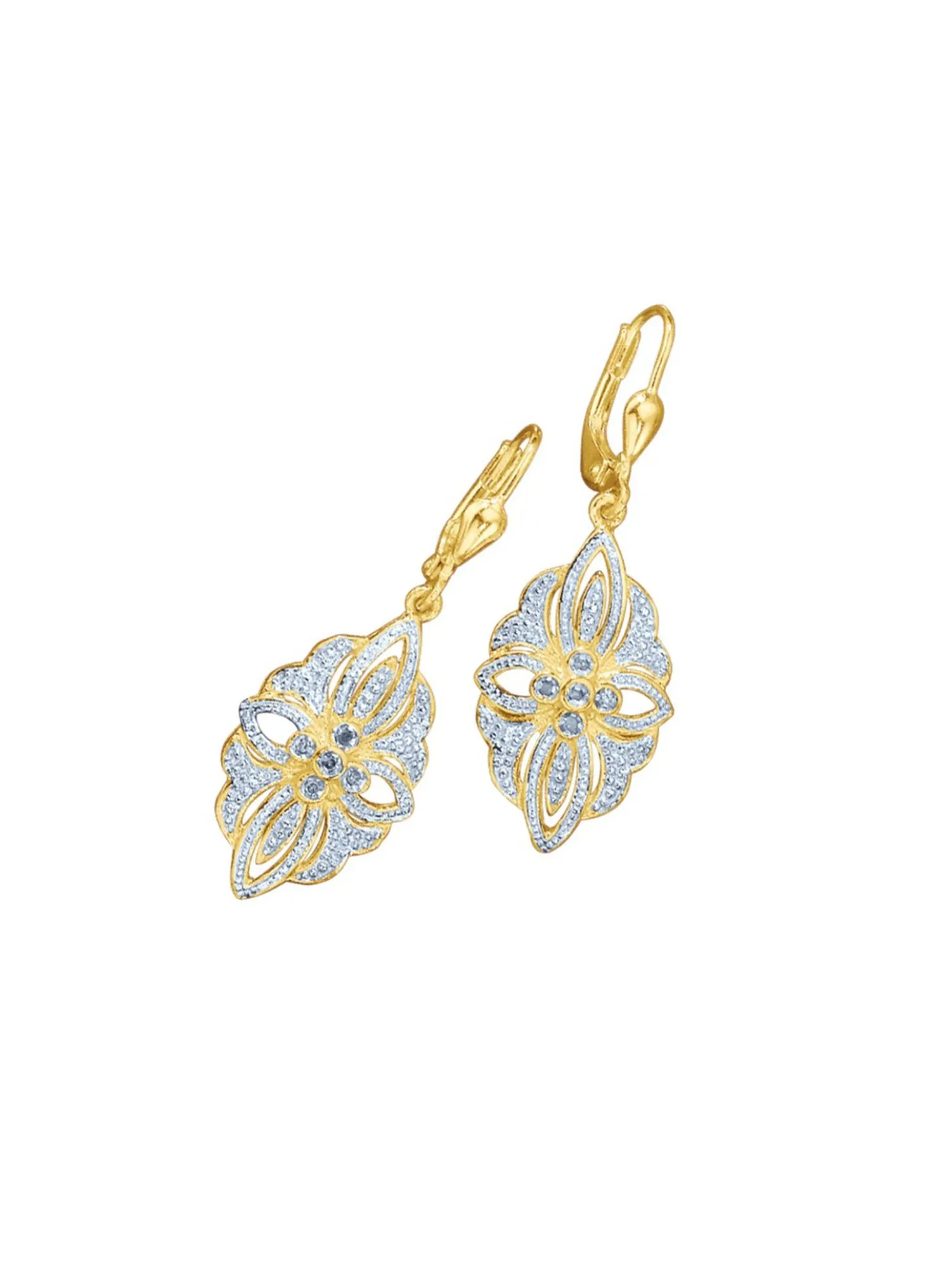 Ohrringe mit Diamanten im Blumendesign