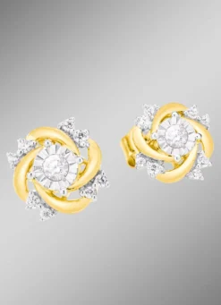 Ohrstecker im Blumen-Design mit synth. Zirkonia