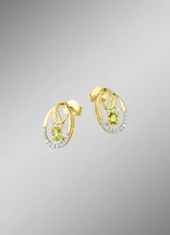 Ohrstecker mit Brillanten und Peridot