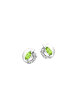 Ohrstecker mit echt Peridot und synth. Zirkonia