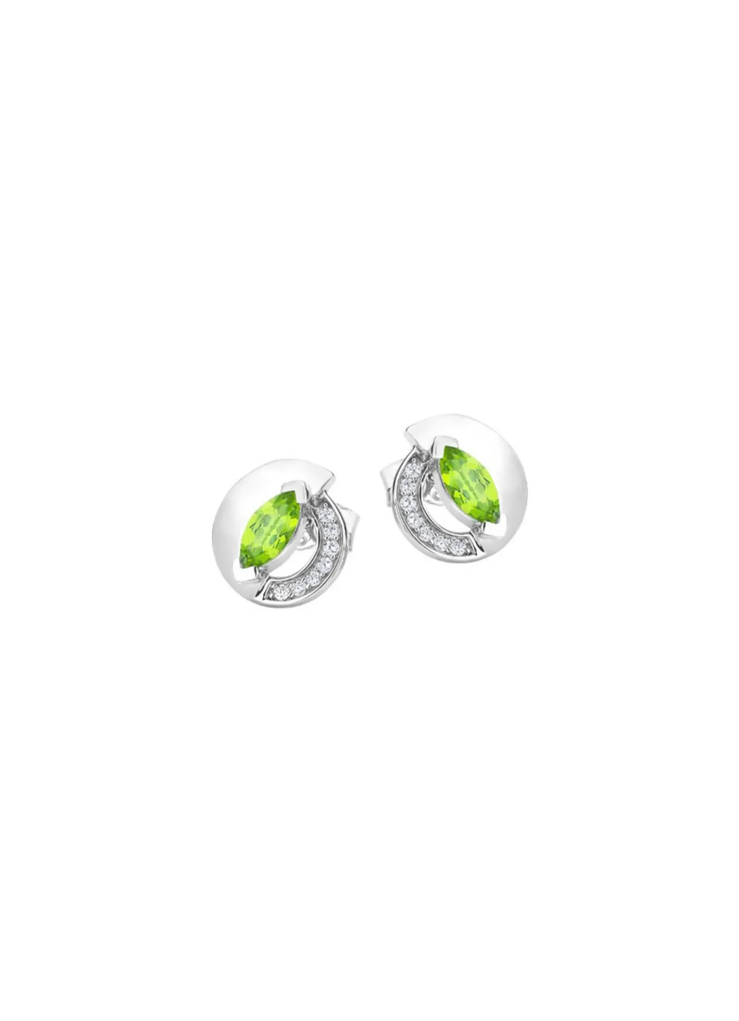 Ohrstecker mit echt Peridot und synth. Zirkonia