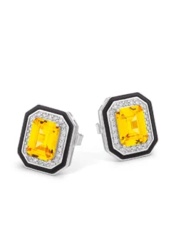 Ohrstecker mit Zirkonia in weiß und gelb