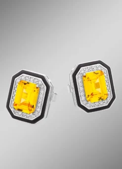 Ohrstecker mit Zirkonia in weiß und gelb