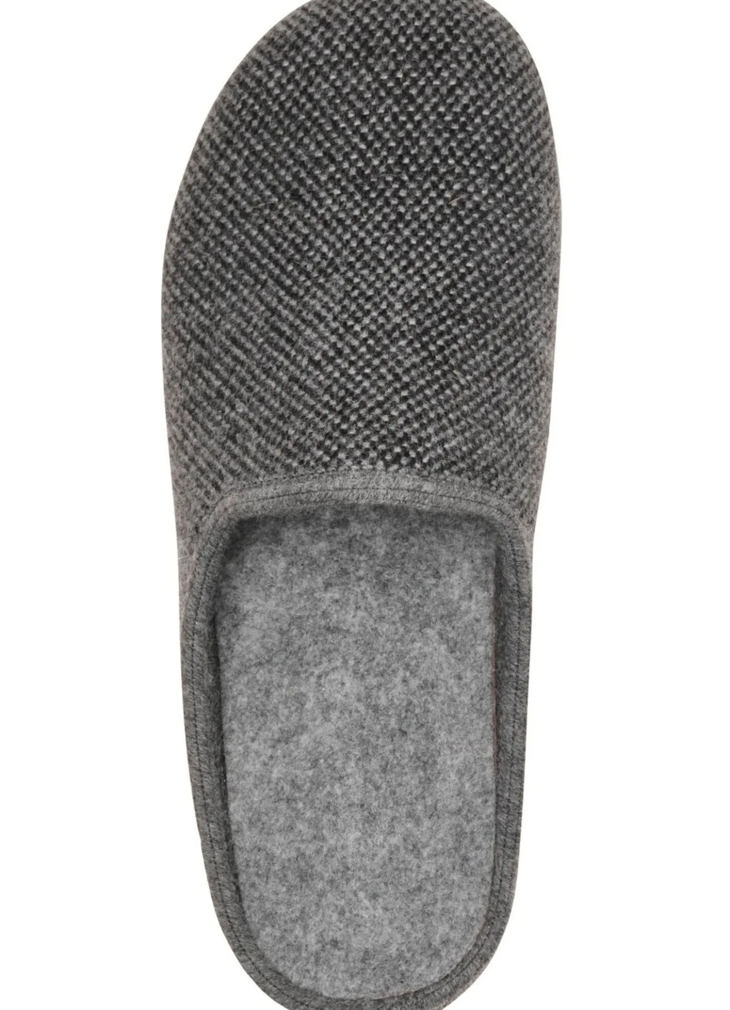 Pantoffel aus dezent gemustertem Textilmaterial