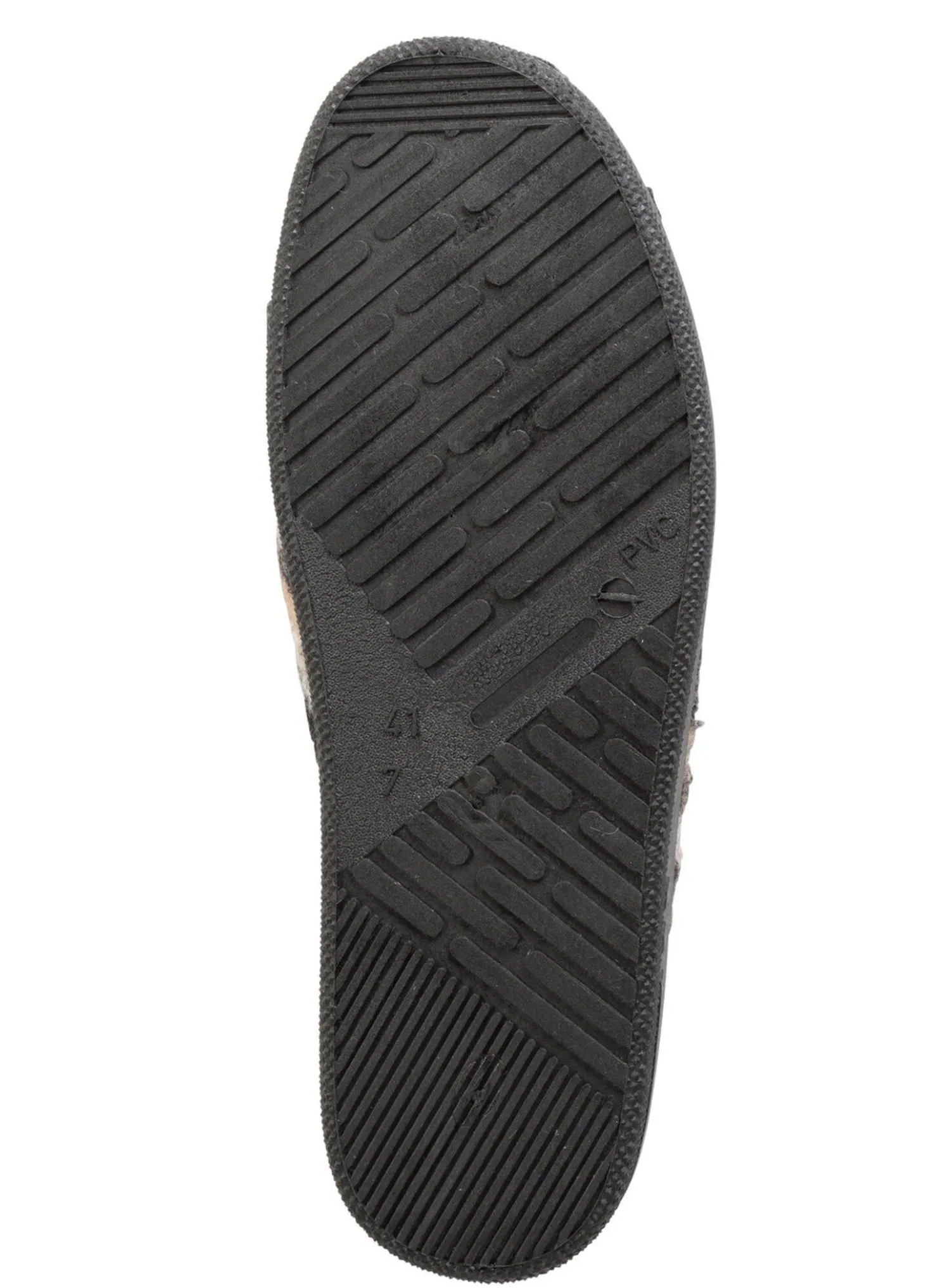Pantoffel aus gemustertem Textilmaterial