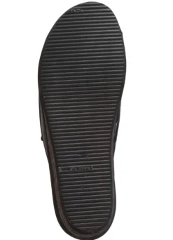 Pantolette aus Nappaleder und krokogeprägtem Lackleder