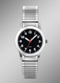 Para-Quartz-Damenuhr mit Edelstahlzugband