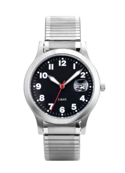 Para-Quartz-Herrenuhr mit Edelstahlzugband