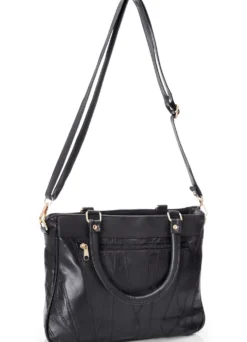 Patchwork-Tasche mit abnehmbarem Umhängeriemen