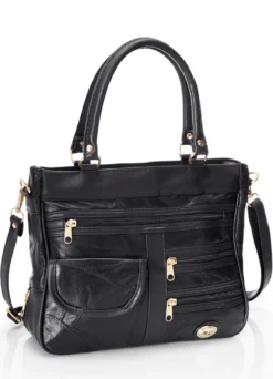 Patchwork-Tasche mit abnehmbarem Umhängeriemen