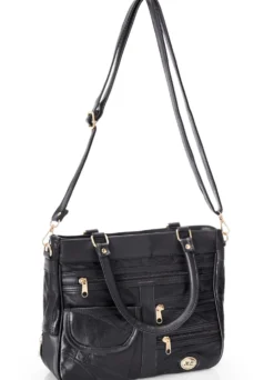 Patchwork-Tasche mit abnehmbarem Umhängeriemen