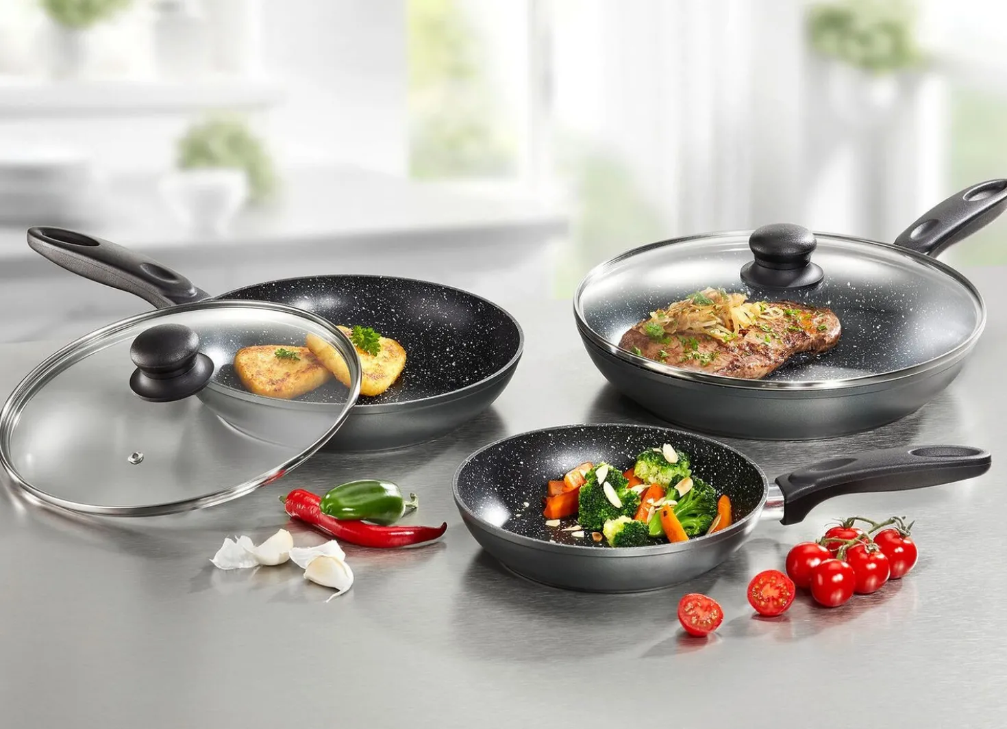 Pfannen-Set, 5-teilig, mit Antihaftbeschichtung