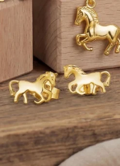 Pferde-Ohrstecker aus Gold