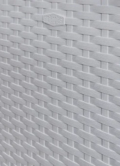Pflanzkasten in moderner Rattan-Optik