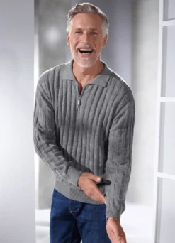 Polopullover mit kurzem Reißverschluss