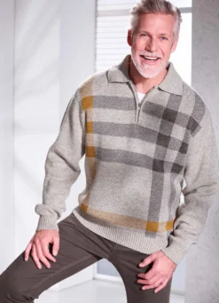 Polopullover mit kurzem Reißverschluss
