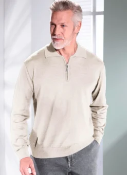 Polopullover mit kurzem Reißverschluss