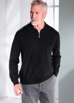 Polopullover mit kurzem Reißverschluss