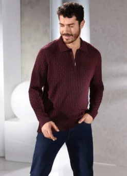 Polopullover mit kurzem Reißverschluss