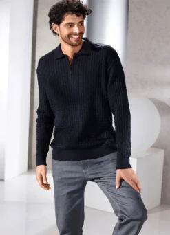 Polopullover mit kurzem Reißverschluss