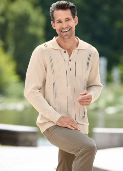 Polopullover mit kurzer Knopfleiste
