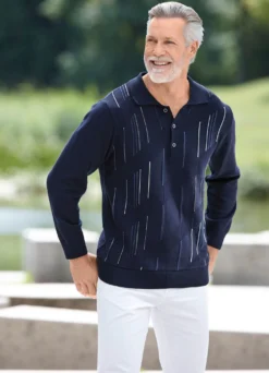 Polopullover mit kurzer Knopfleiste